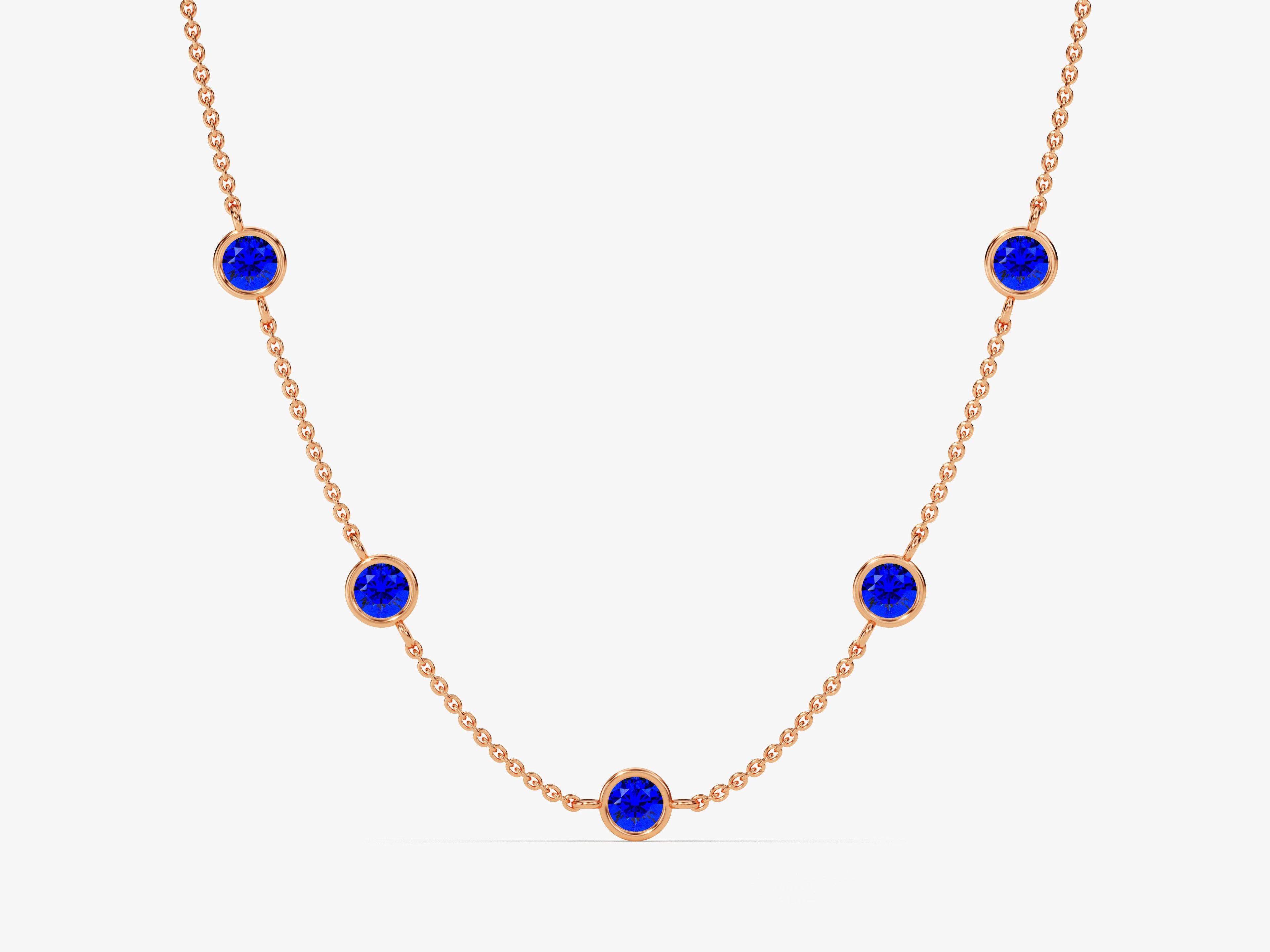Station Sapphire Birthstone Necklace