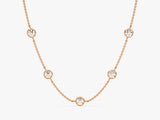 Station Diamond Birthstone Necklace