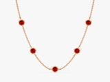 Station Garnet Birthstone Necklace