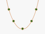 Station Emerald Birthstone Necklace