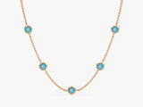 Station Blue Topaz Birthstone Necklace