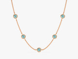 Station Aquamarine Birthstone Necklace