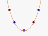 Station Amethyst Birthstone Necklace