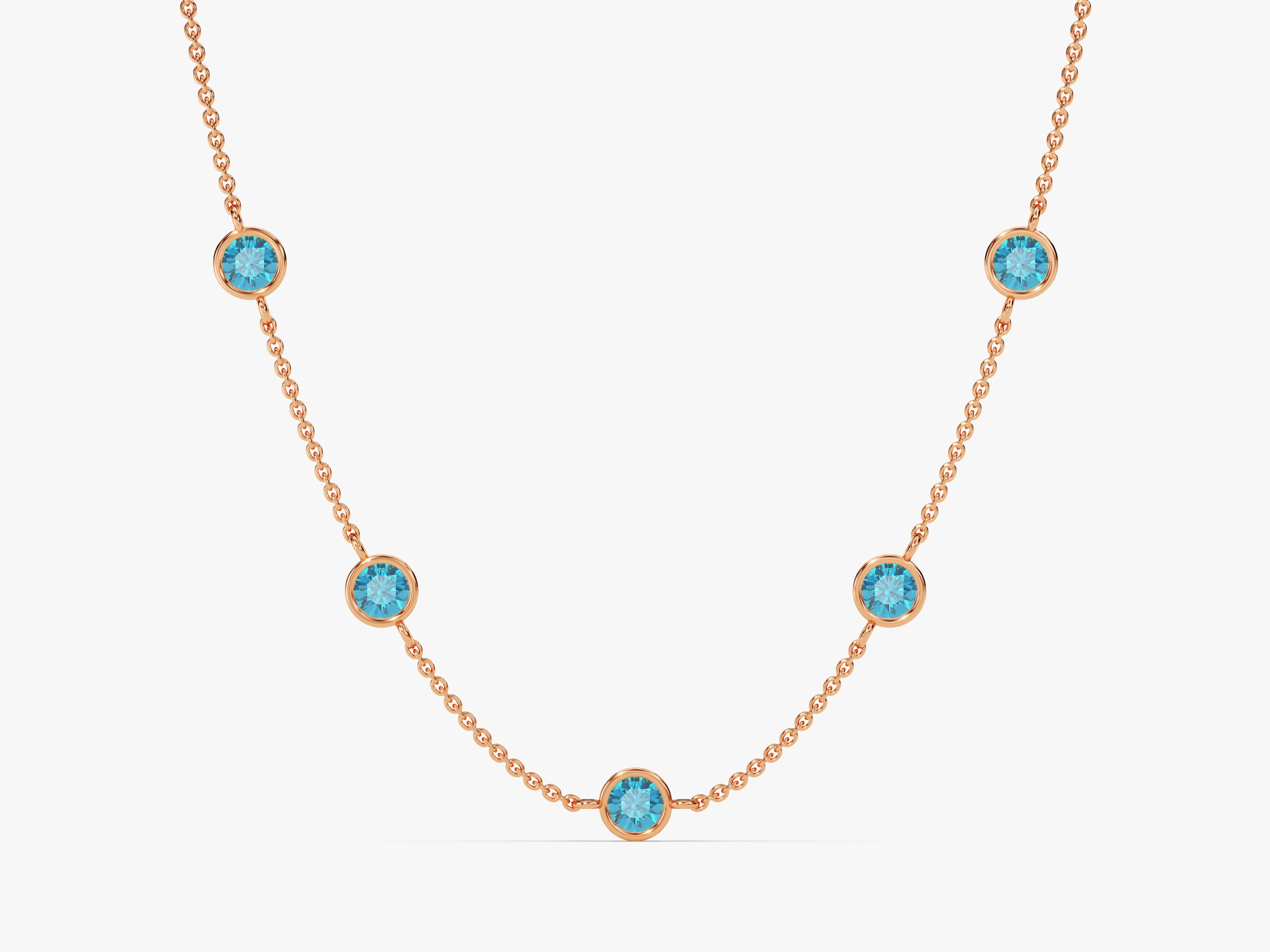 Station Birthstone Necklace