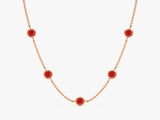 Station Ruby Birthstone Necklace