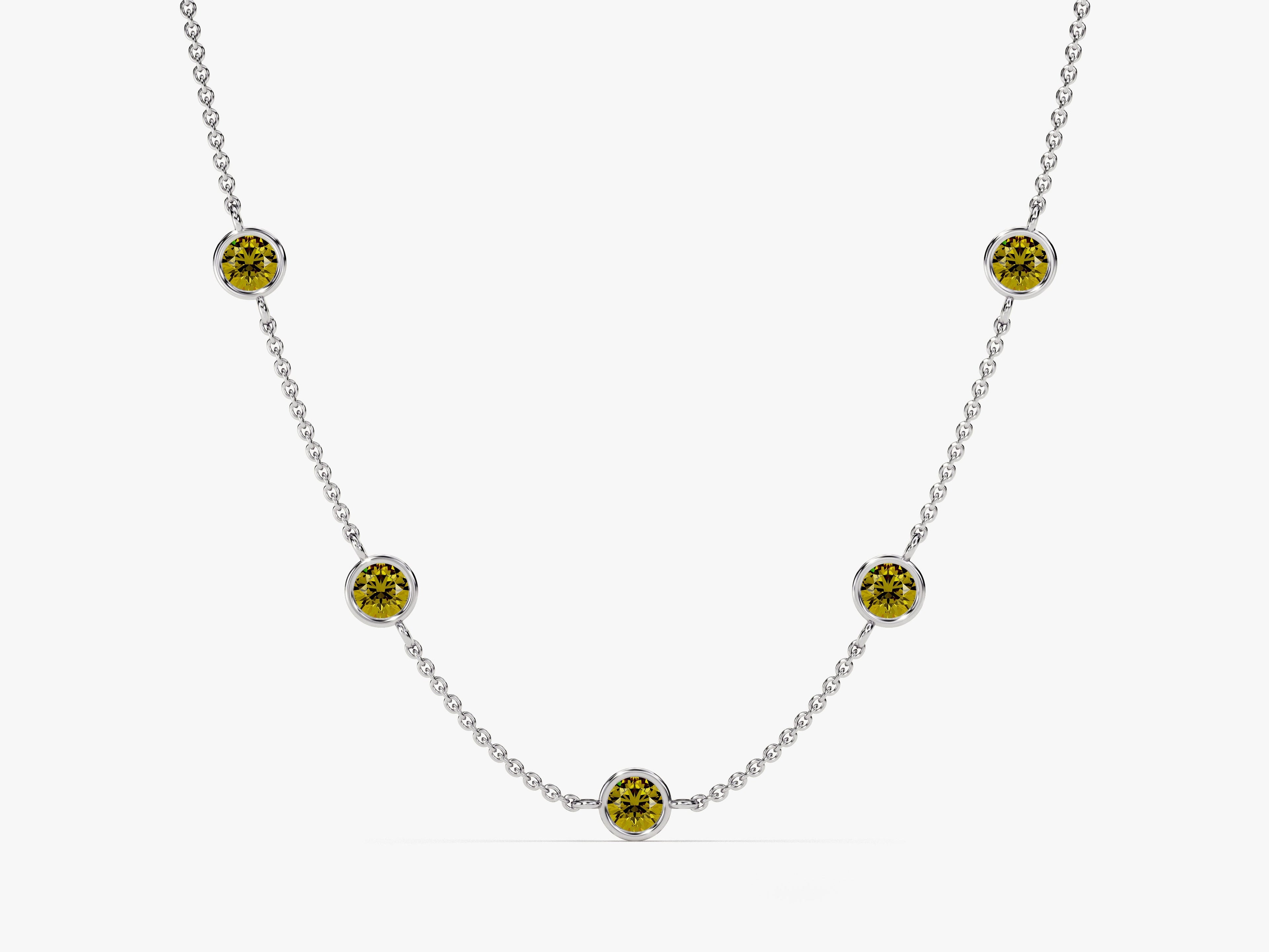 Station Peridot Birthstone Necklace