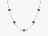 Station Peridot Birthstone Necklace