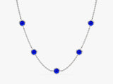 Station Sapphire Birthstone Necklace