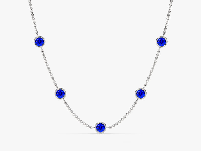 Station Sapphire Birthstone Necklace