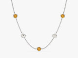 Station Citrine Birthstone Necklace