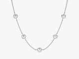 Station Diamond Birthstone Necklace