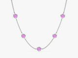 Station Pink Tourmaline Birthstone Necklace