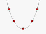 Station Garnet Birthstone Necklace