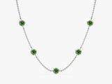 Station Emerald Birthstone Necklace