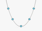 Station Blue Topaz Birthstone Necklace