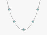 Station Aquamarine Birthstone Necklace