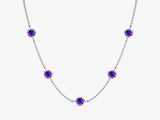 Station Amethyst Birthstone Necklace