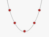 Station Ruby Birthstone Necklace