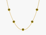 Station Peridot Birthstone Necklace