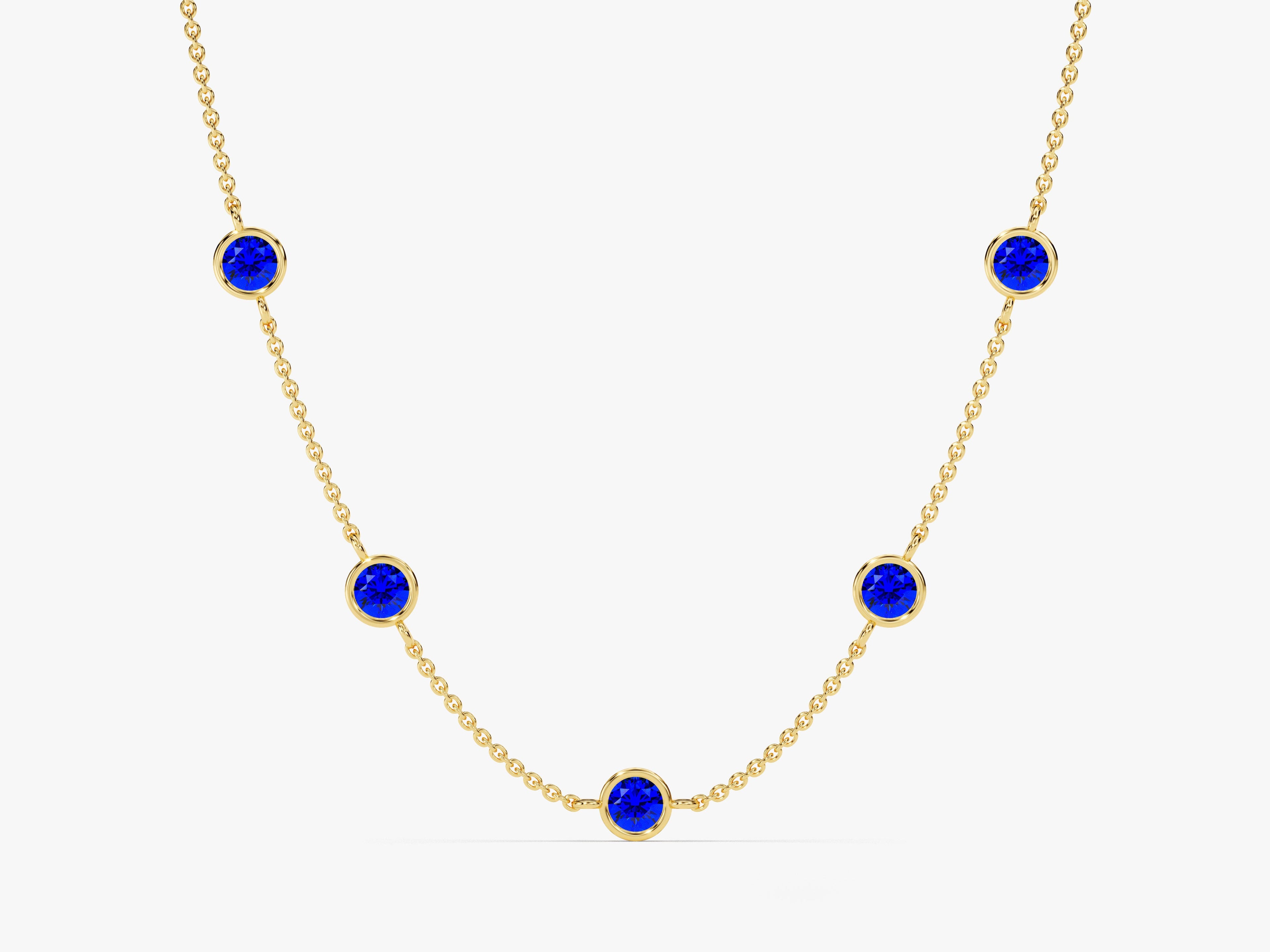 Station Sapphire Birthstone Necklace