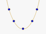 Station Sapphire Birthstone Necklace