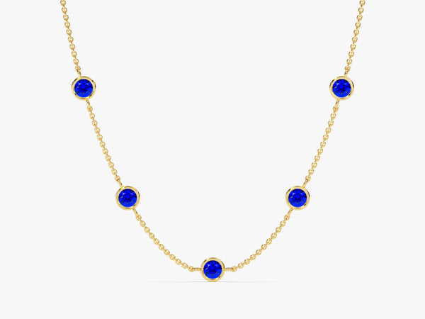 Station Sapphire Birthstone Necklace