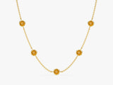 Station Citrine Birthstone Necklace