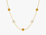 Station Citrine Birthstone Necklace