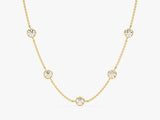 Station Diamond Birthstone Necklace