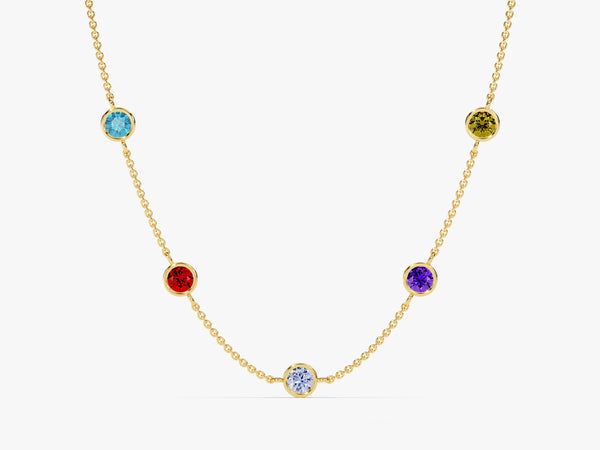 Station Birthstone Necklace