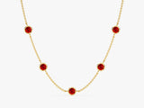 Station Garnet Birthstone Necklace