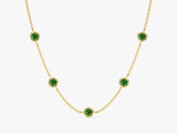 Station Emerald Birthstone Necklace