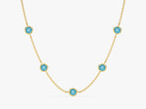 Station Blue Topaz Birthstone Necklace