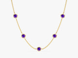 Station Amethyst Birthstone Necklace