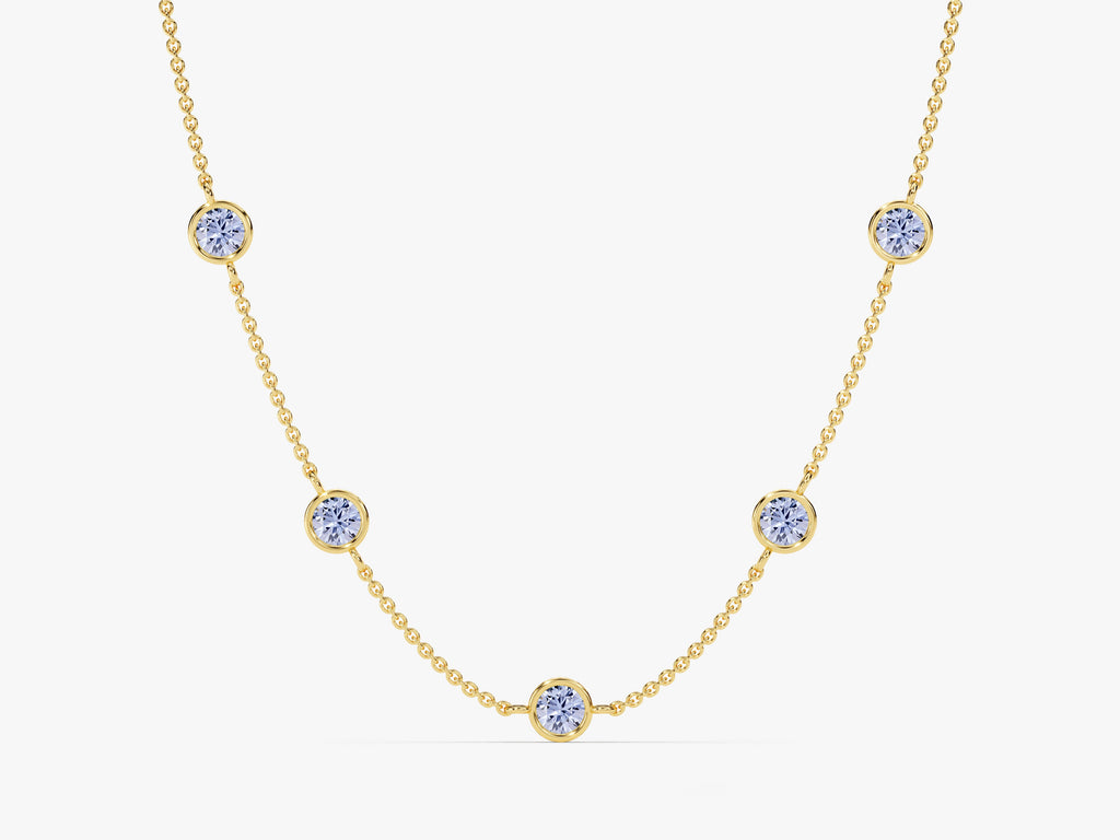 Station Alexandrite Birthstone Necklace