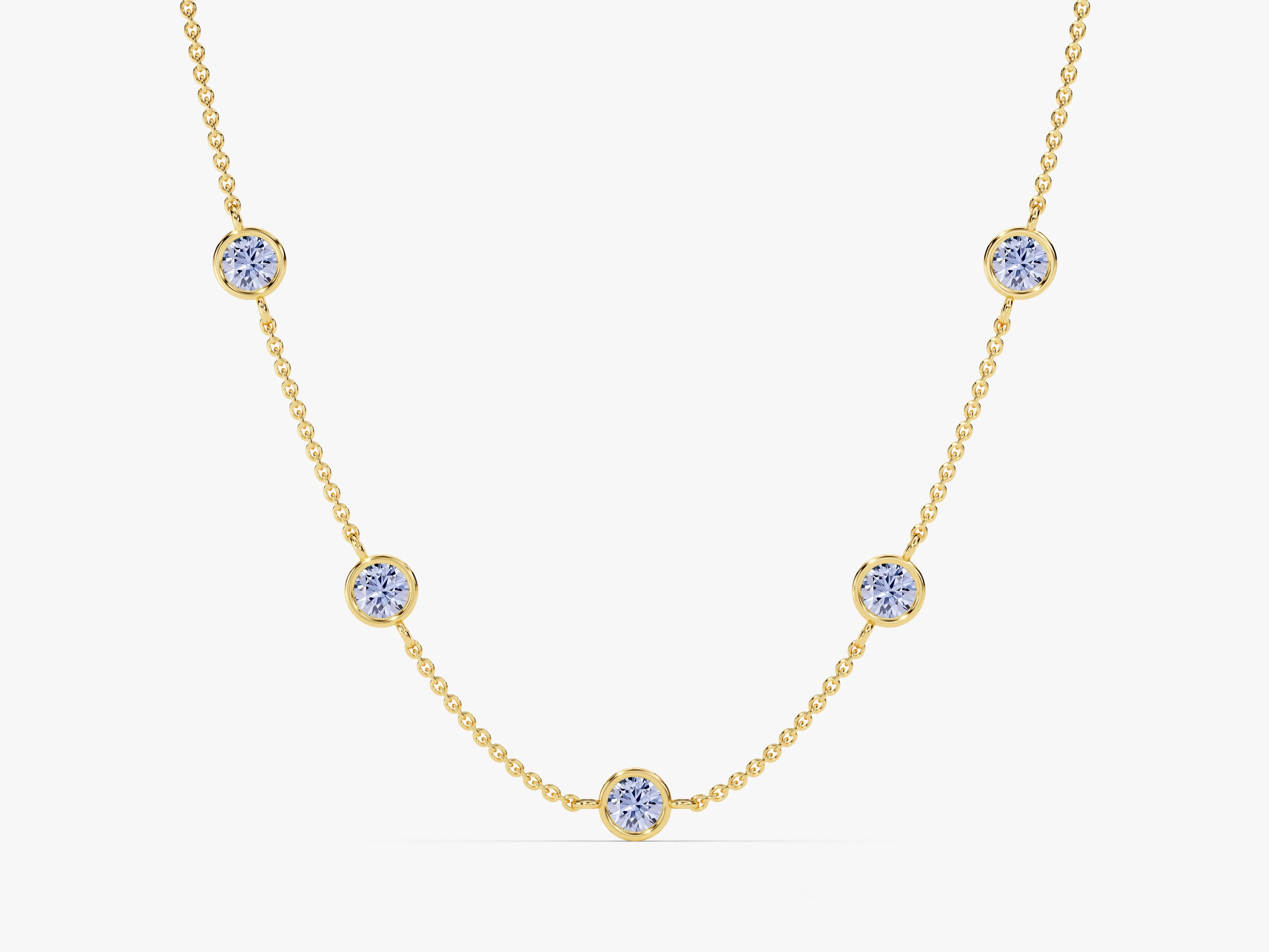 Station Alexandrite Birthstone Necklace