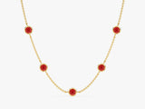 Station Ruby Birthstone Necklace