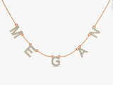 Aquamarine Birthstone Name Necklace