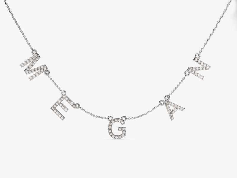 Diamond Birthstone Name Necklace