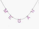 Pink Tourmaline Birthstone Name Necklace