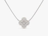 Floral Cluster Diamond Birthstone Necklace