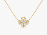 Floral Cluster Diamond Birthstone Necklace