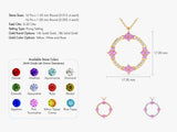 Circle Pink Tourmaline Birthstone Necklace