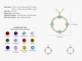 Circle Aquamarine Birthstone Necklace