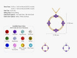 Circle Amethyst Birthstone Necklace