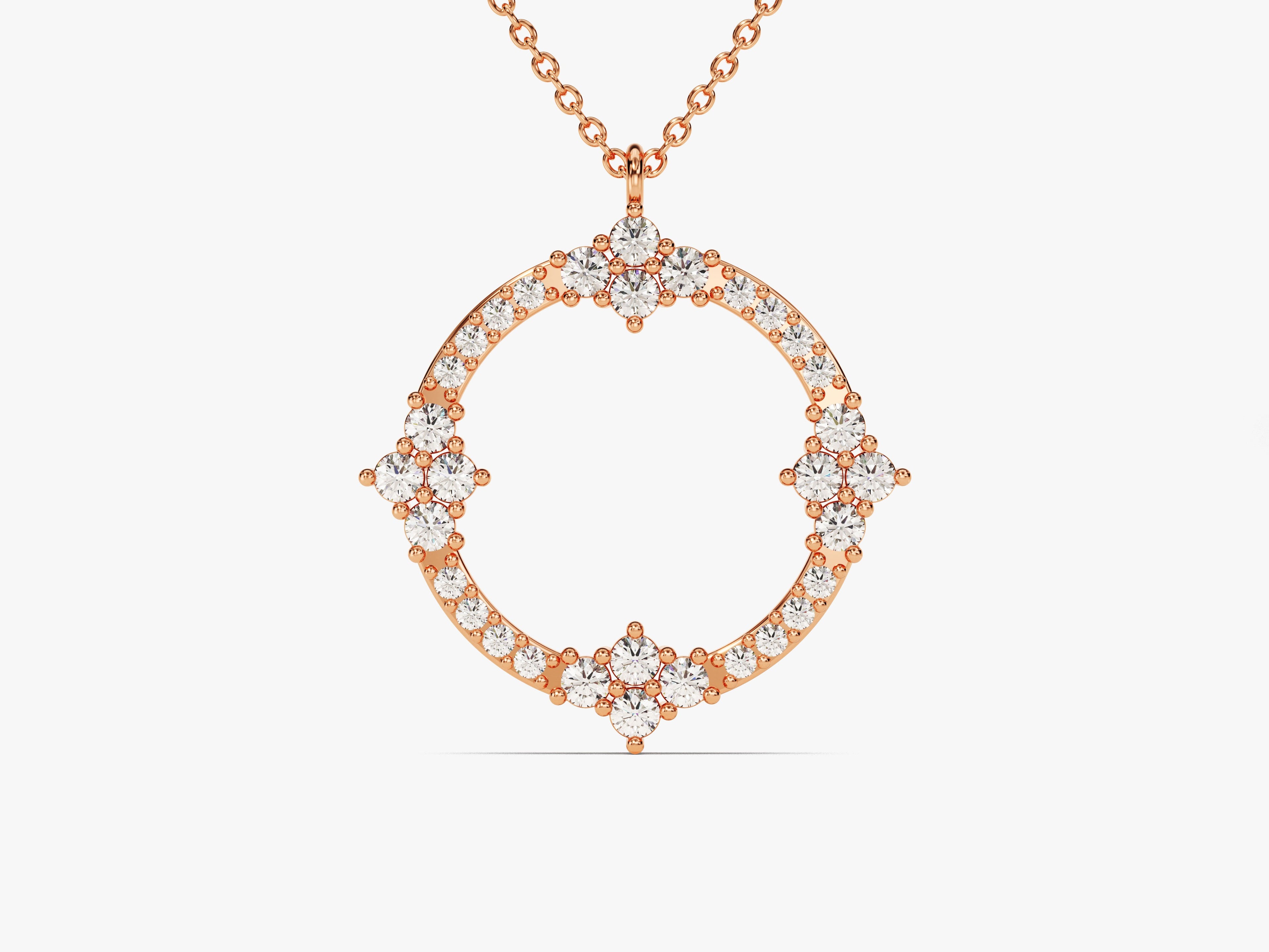 Circle Diamond Birthstone Necklace