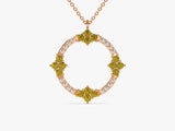 Circle Peridot Birthstone Necklace