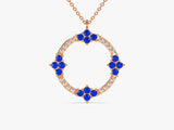 Circle Sapphire Birthstone Necklace