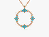 Circle Blue Topaz Birthstone Necklace