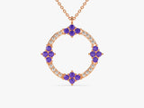 Circle Amethyst Birthstone Necklace